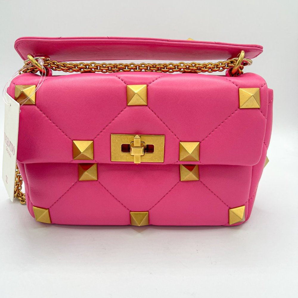 Valentino Garavani Medium Roman Stud Leather Shoulder Bag - Picture 4 of 13